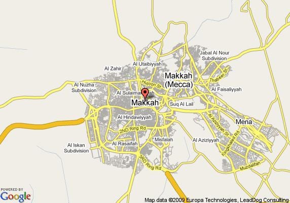 แผนที่ของ Mecca ถนน