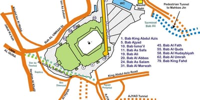 Masjid อัล haram แผนที่
